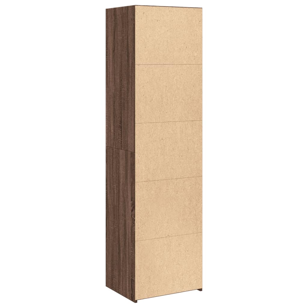 Buffet haut chêne marron 50x41x185 cm bois d'ingénierie - XIOS