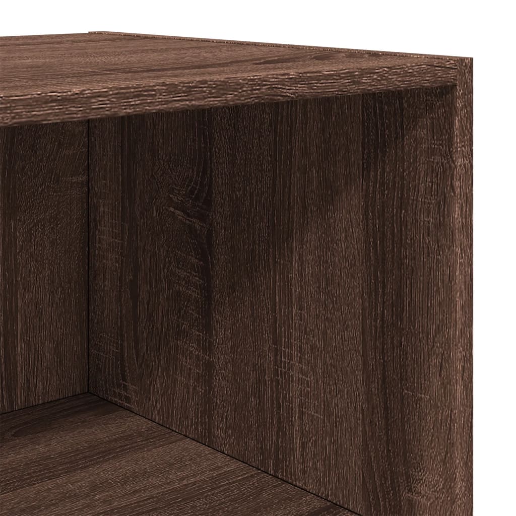 Buffet haut chêne marron 50x41x185 cm bois d'ingénierie - XIOS