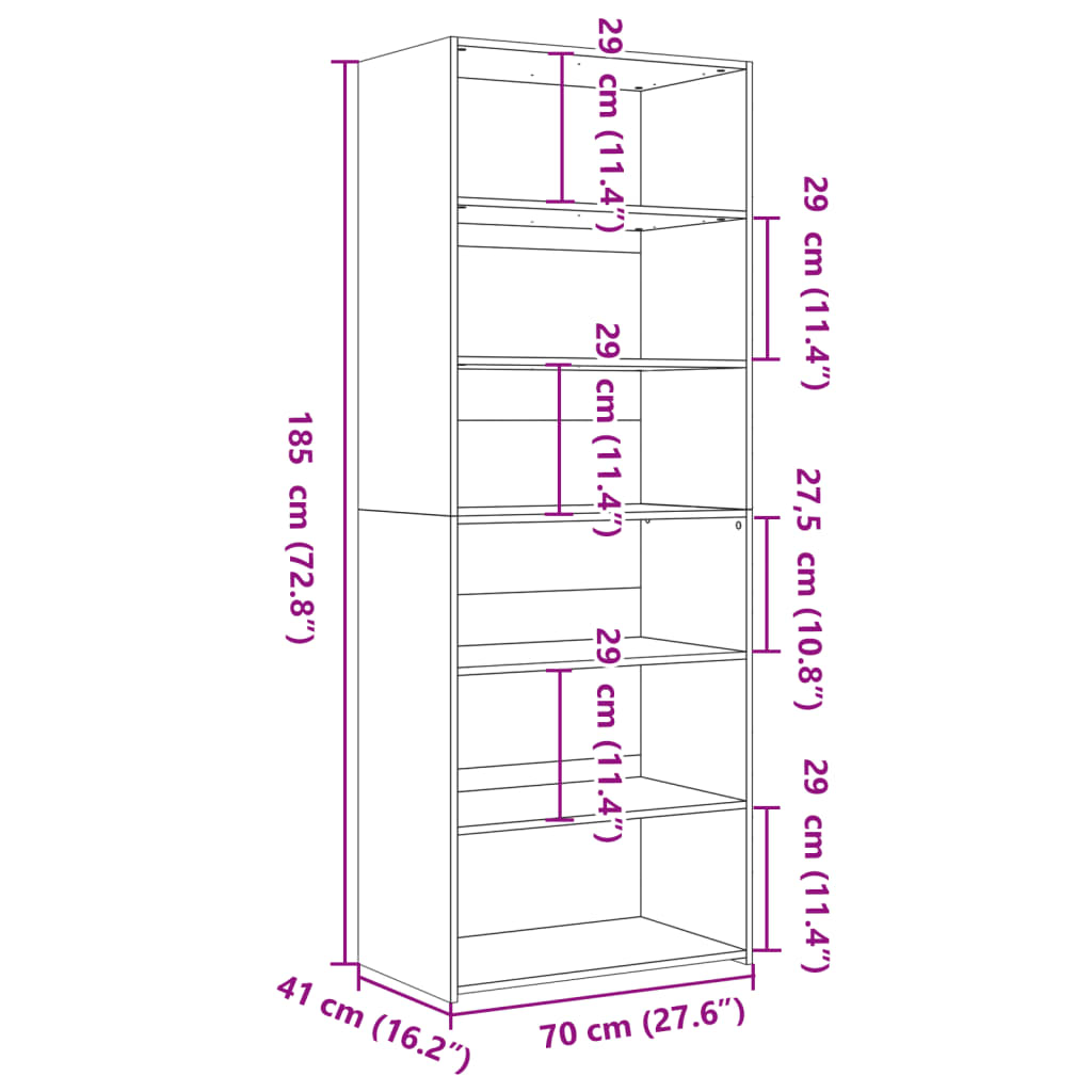 Buffet haut blanc 70x41x185 cm bois d'ingénierie - XIOS