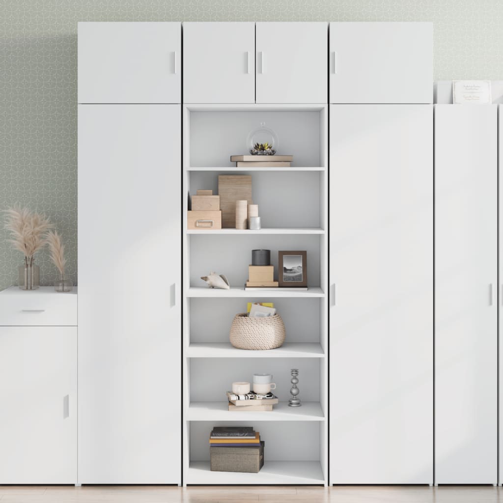 Buffet haut blanc 70x41x185 cm bois d'ingénierie - XIOS