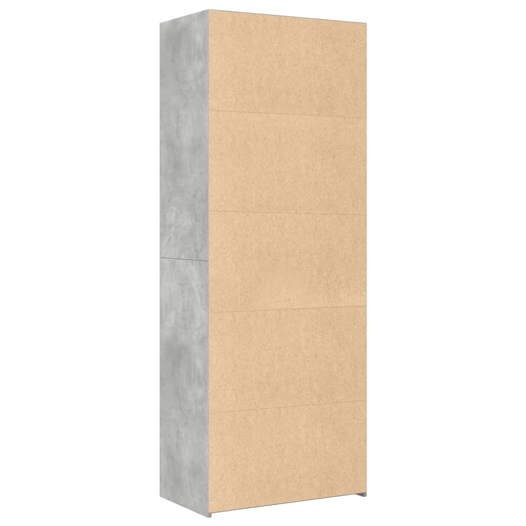 Buffet haut gris béton 70x41x185 cm bois d'ingénierie - XIOS