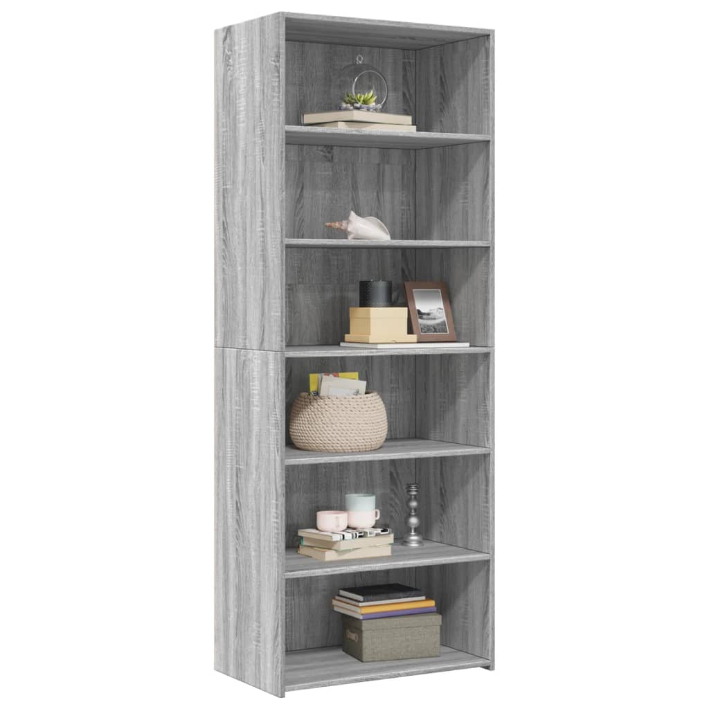 Buffet haut sonoma gris 70x41x185 cm bois d'ingénierie - XIOS
