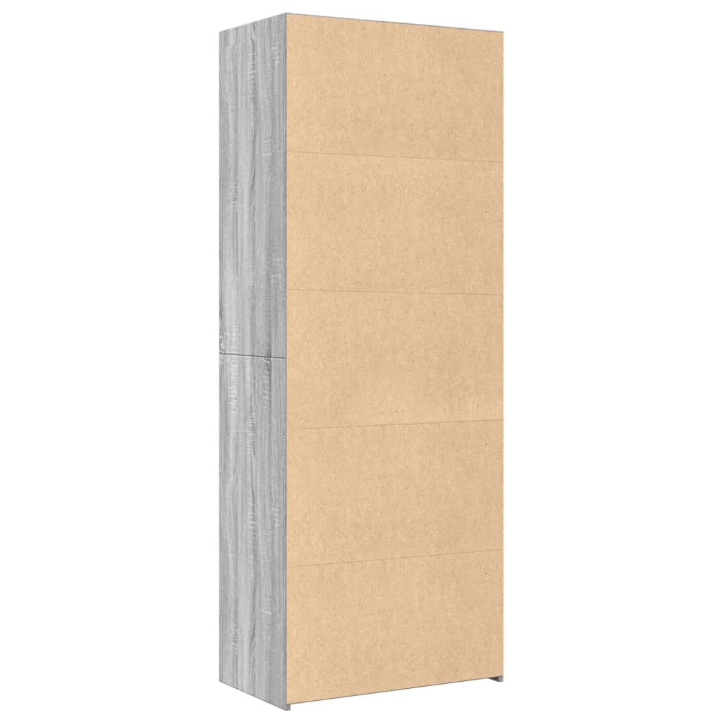 Buffet haut sonoma gris 70x41x185 cm bois d'ingénierie - XIOS