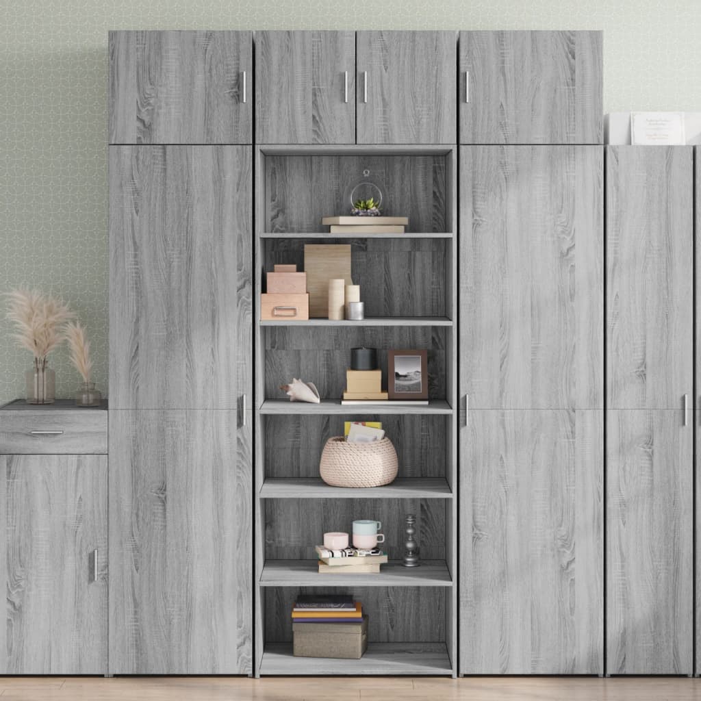 Buffet haut sonoma gris 70x41x185 cm bois d'ingénierie - XIOS