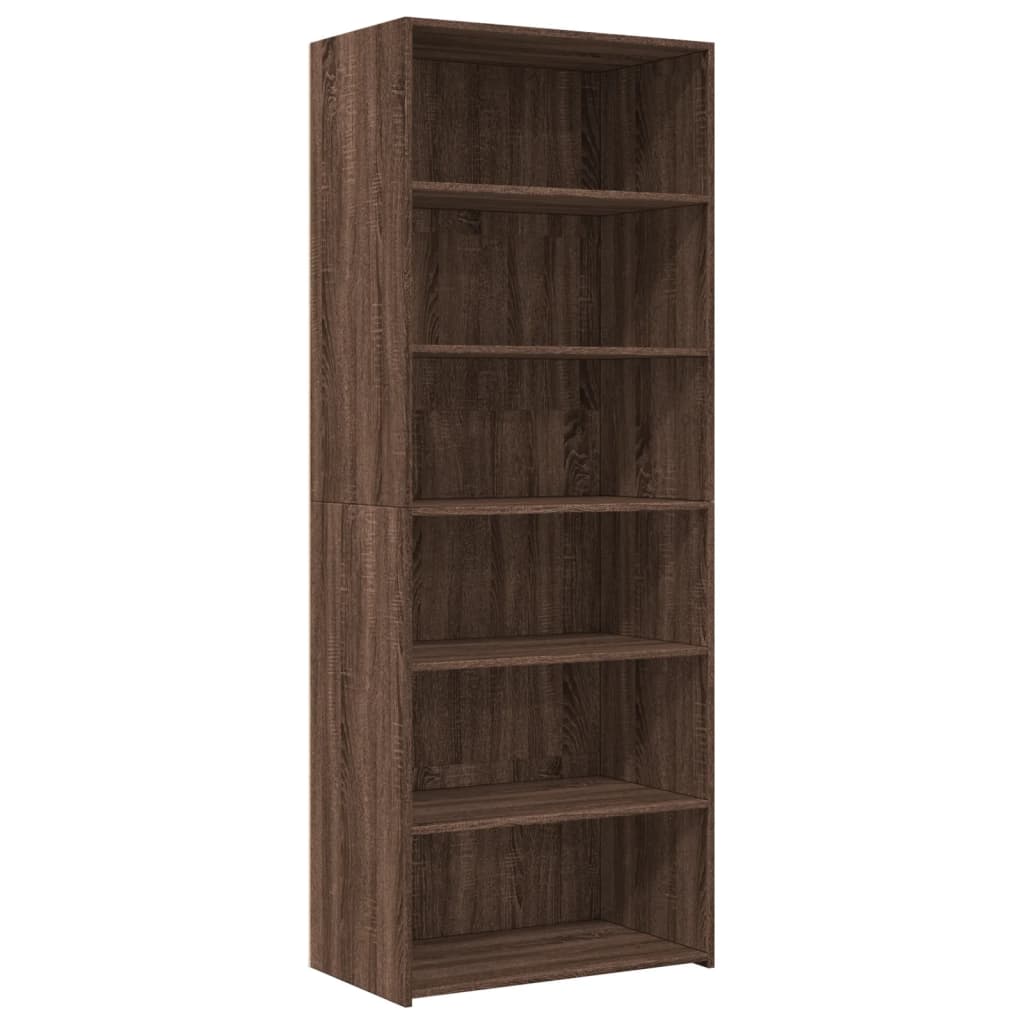 Buffet haut chêne marron 70x41x185 cm bois d'ingénierie - XIOS