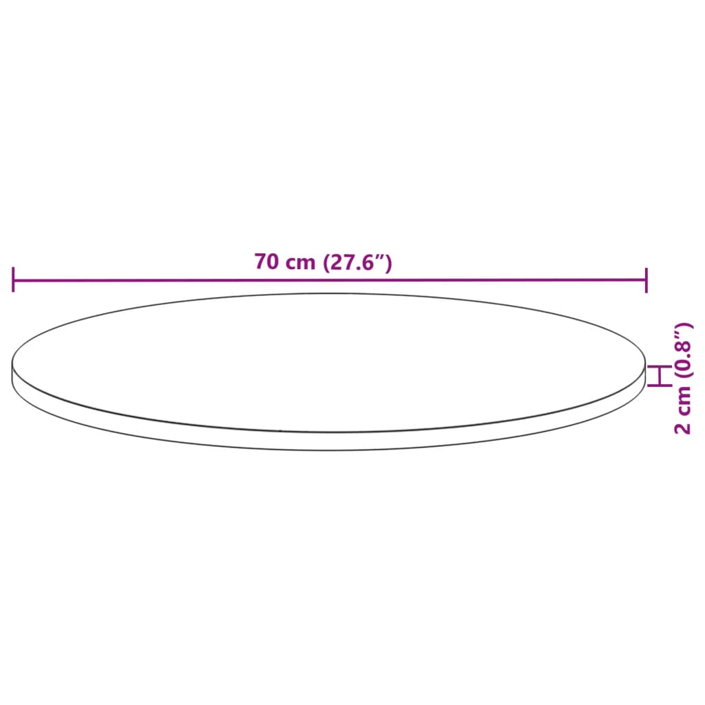 Dessus de table rond Ø70x2 cm bois massif d'acacia - XIOS