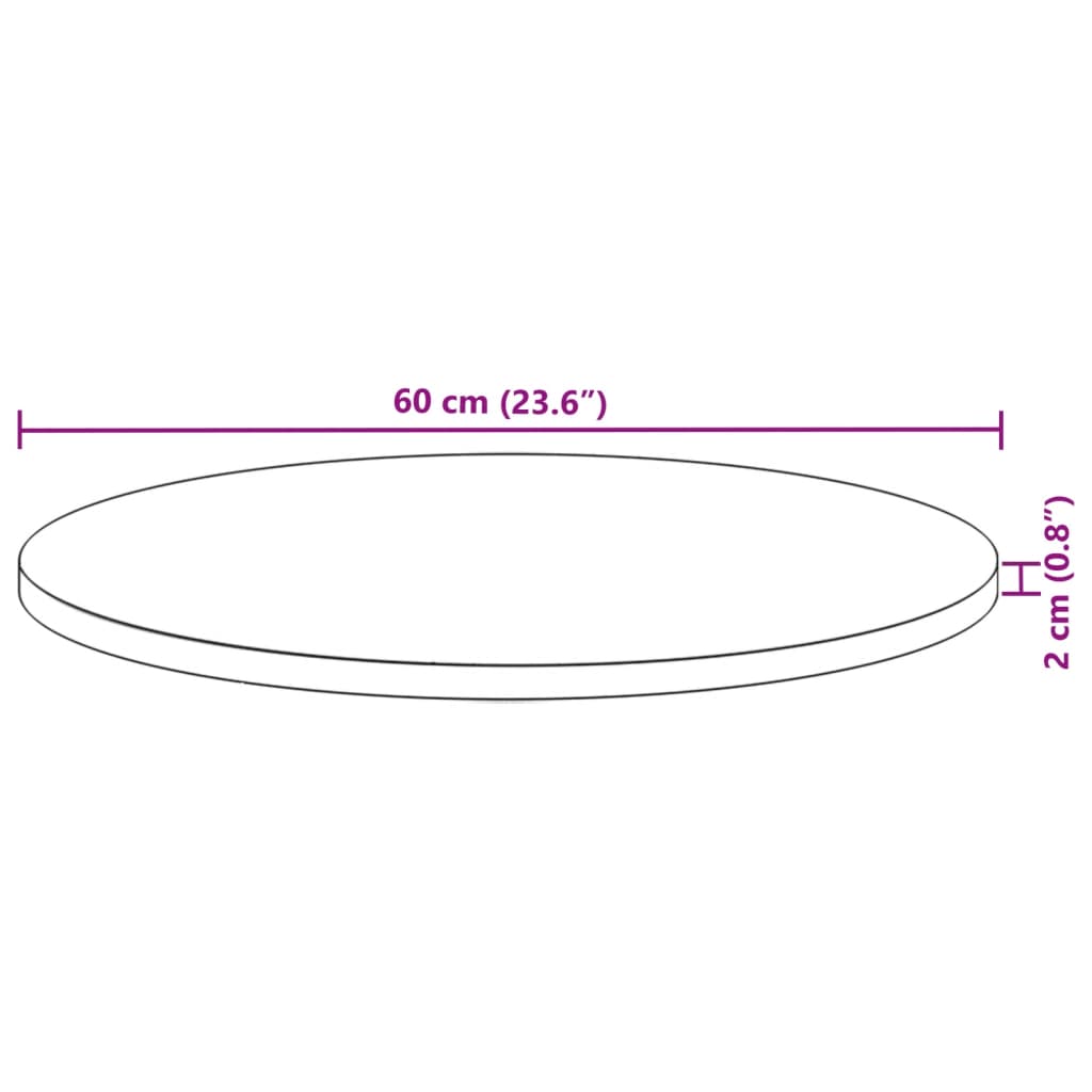 Dessus de table rond Ø60x2 cm bois massif d'acacia - XIOS