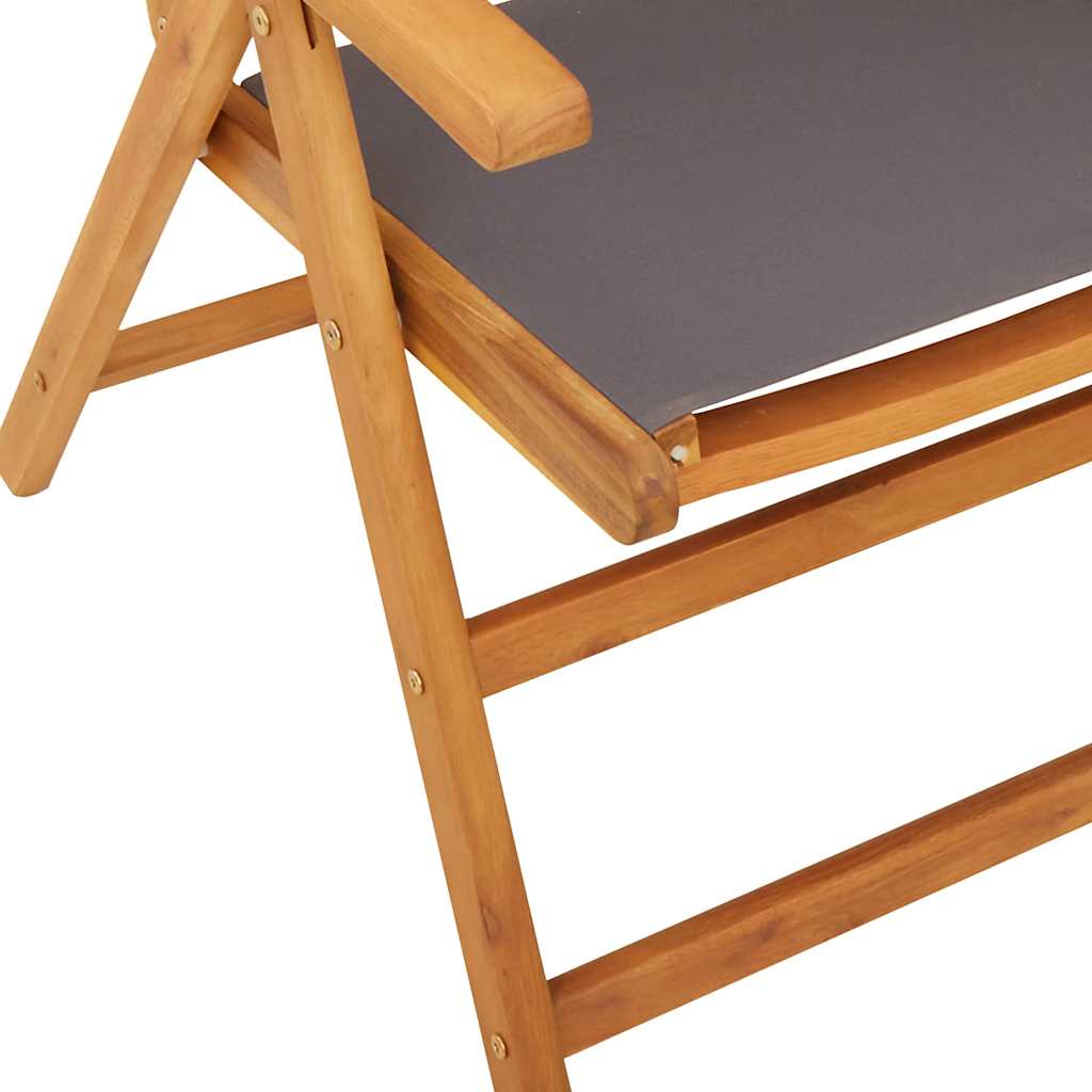 Ensemble à manger de jardin 7 pcs anthracite tissu bois massif