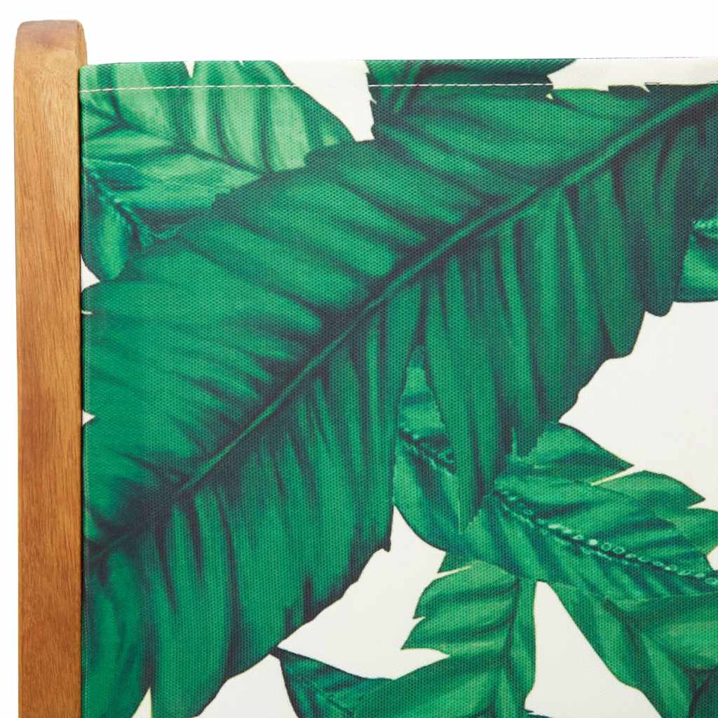 Ensemble à manger de jardin 7 pcs motif de feuilles tissu bois - XIOS