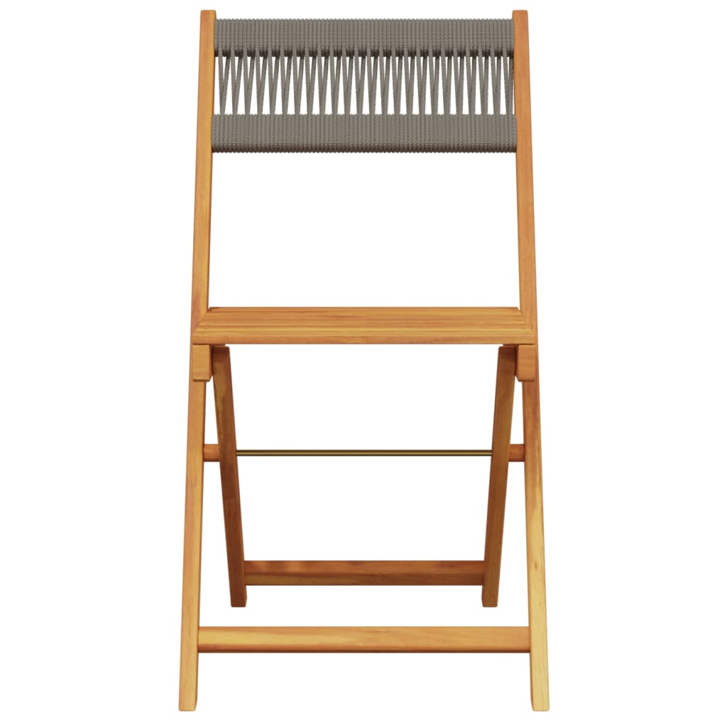 Ensemble de bistro 3 pcs gris polypropylène et bois massif - XIOS