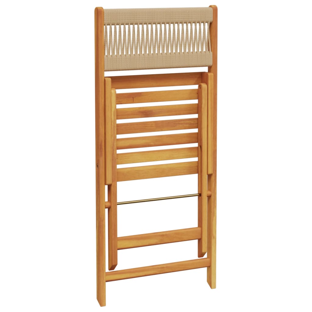 Ensemble de bistro 3 pcs beige polypropylène et bois massif - XIOS