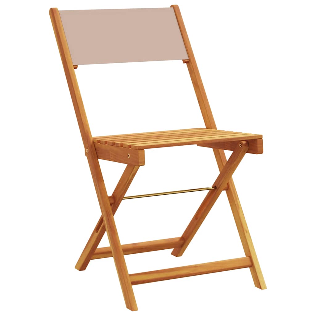 Ensemble de bistro 3 pcs taupe tissu et bois massif - XIOS