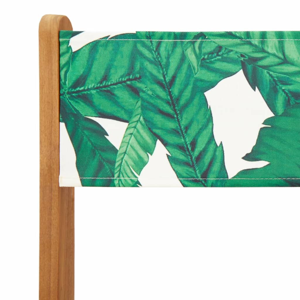 Ensemble de bistro 3 pcs motif de feuilles tissu et bois massif - XIOS