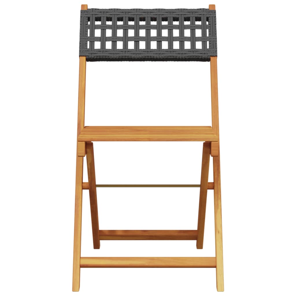 Ensemble à manger de jardin 5 pcs résine tressée et bois massif - XIOS