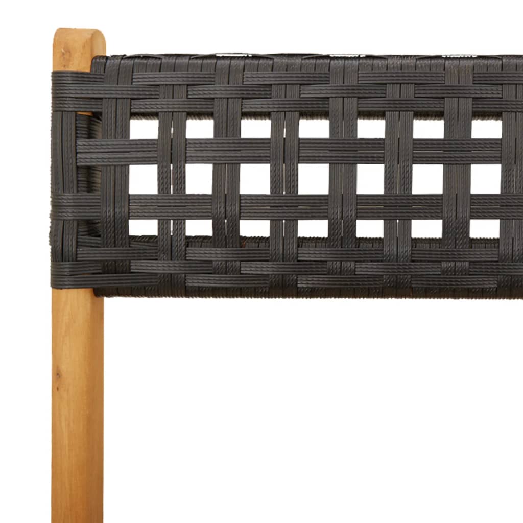 Ensemble à manger de jardin 5 pcs résine tressée et bois massif - XIOS
