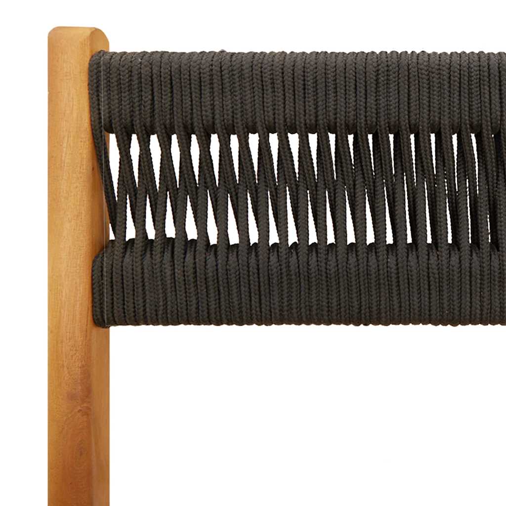 Ensemble à manger de jardin 5pcs noir polypropylène bois massif - XIOS