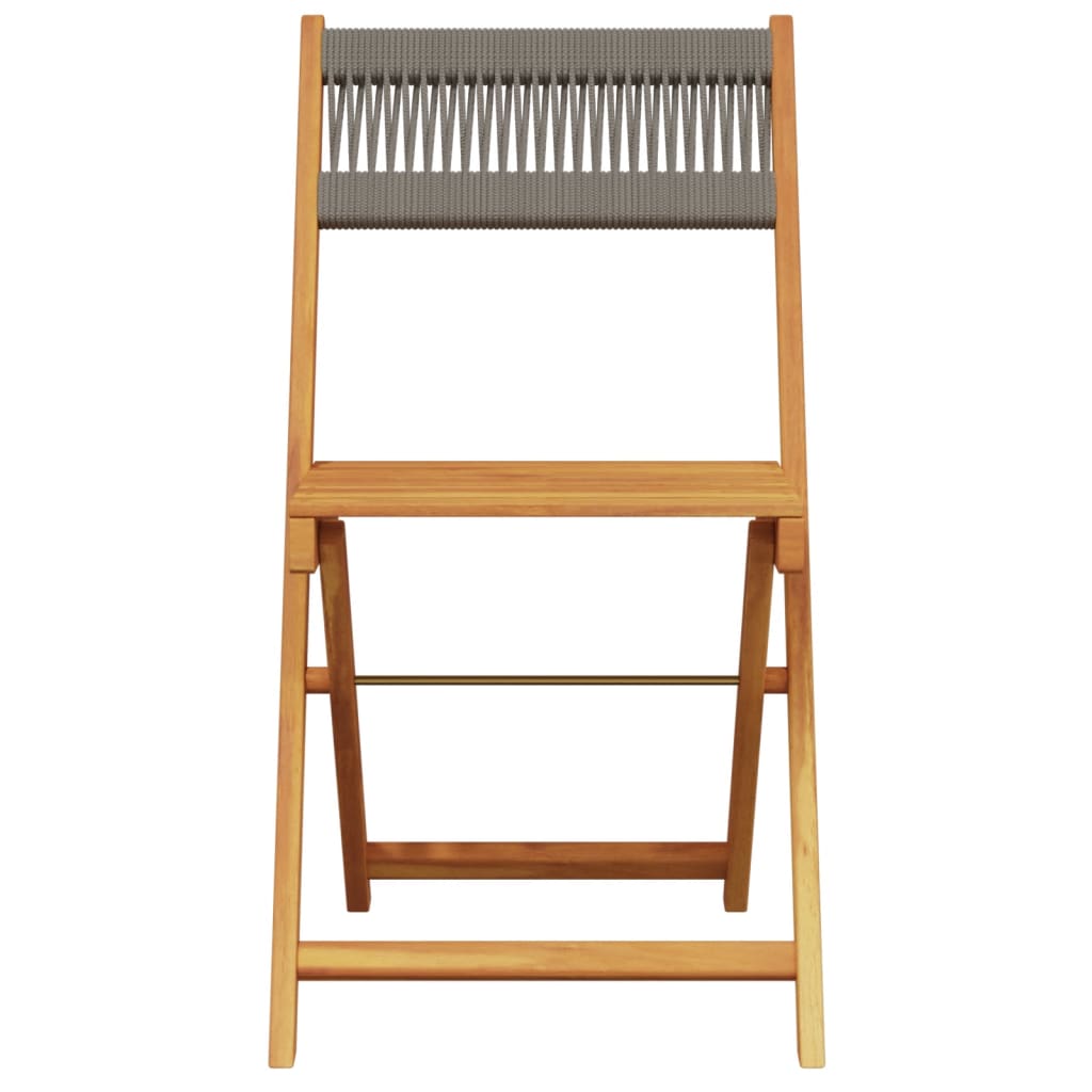 Ensemble à manger de jardin 5pcs gris polypropylène bois massif - XIOS