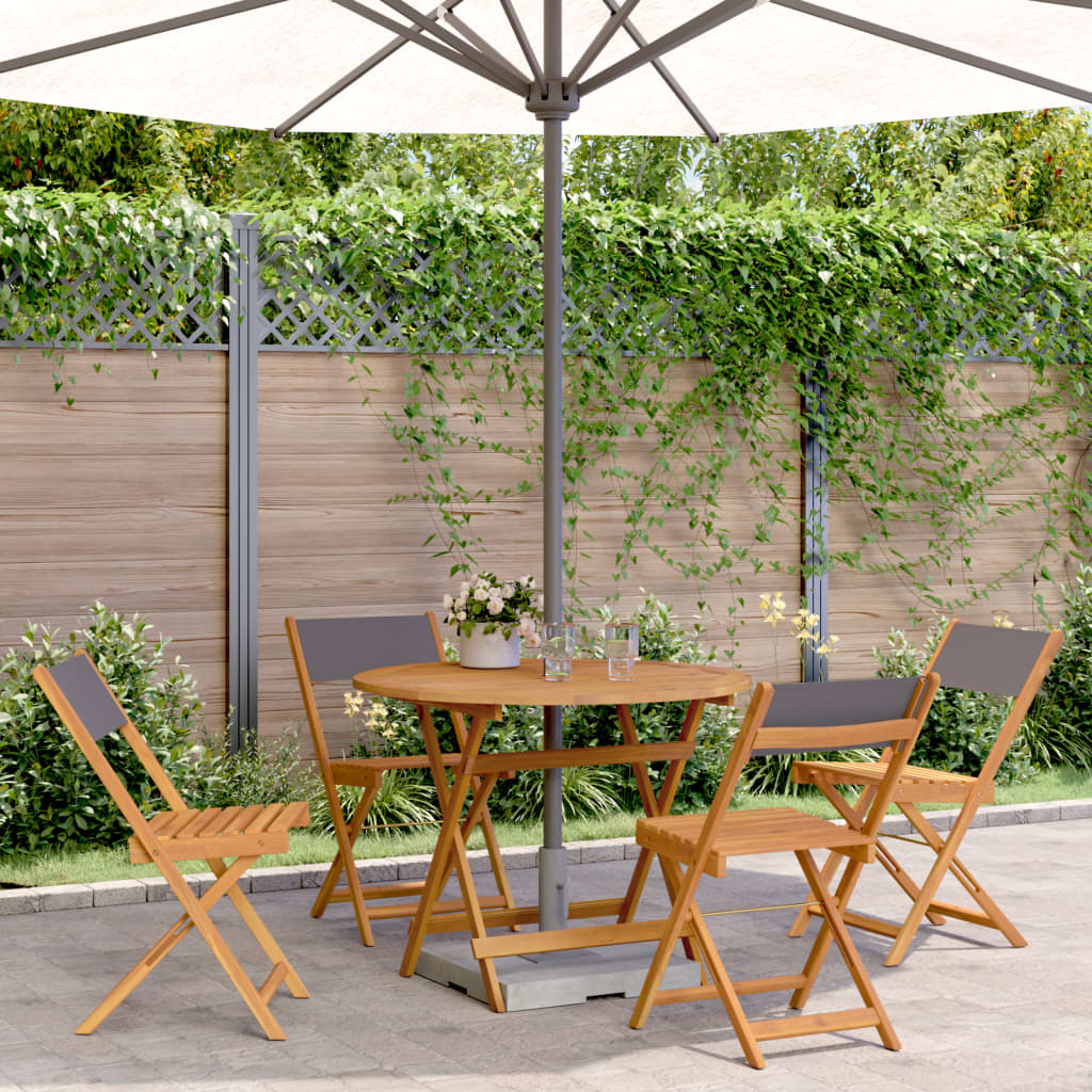 Ensemble à manger de jardin 5 pcs anthracite tissu bois massif - XIOS