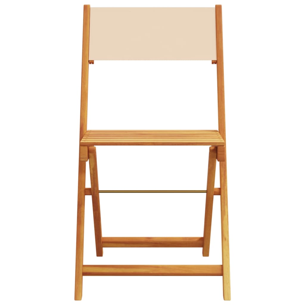 Ensemble à manger de jardin 5 pcs beige tissu et bois massif - XIOS