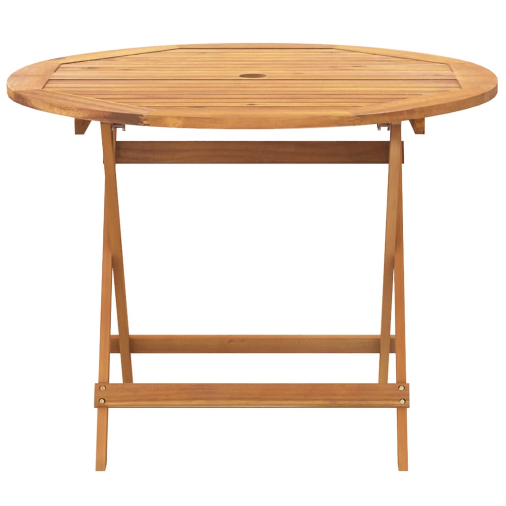 Ensemble à manger de jardin 5 pcs motif de feuilles tissu bois - XIOS