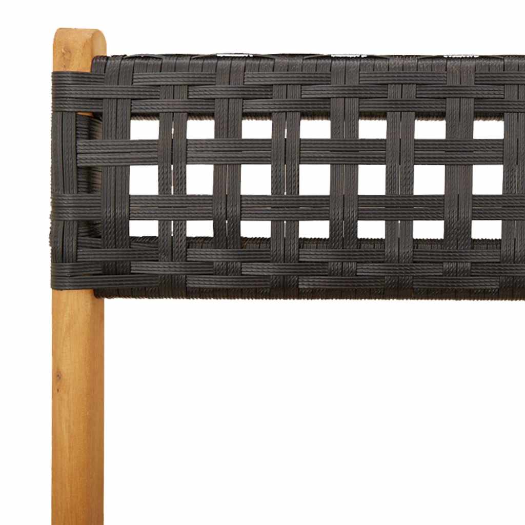 Ensemble à manger de jardin 5 pcs résine tressée et bois massif - XIOS