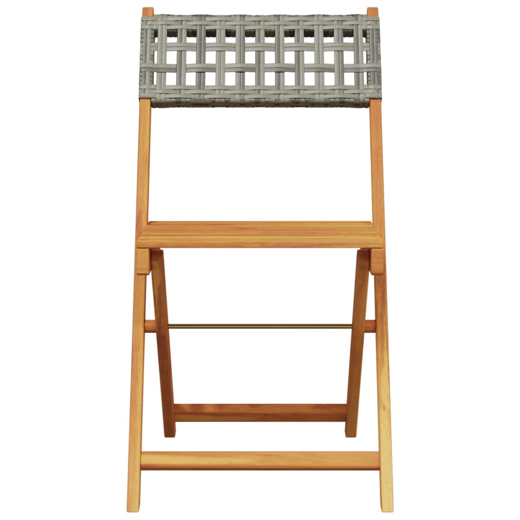 Ensemble à manger de jardin 5 pcs résine tressée et bois massif - XIOS