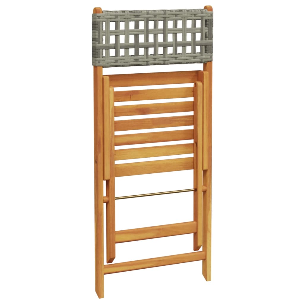 Ensemble à manger de jardin 5 pcs résine tressée et bois massif - XIOS