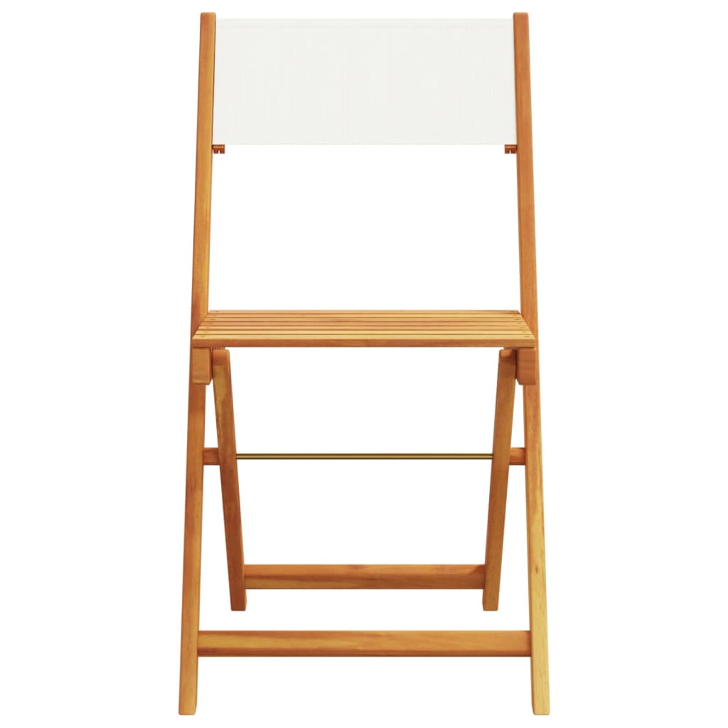 Ensemble à manger de jardin 5 pcs blanc crème tissu bois massif - XIOS