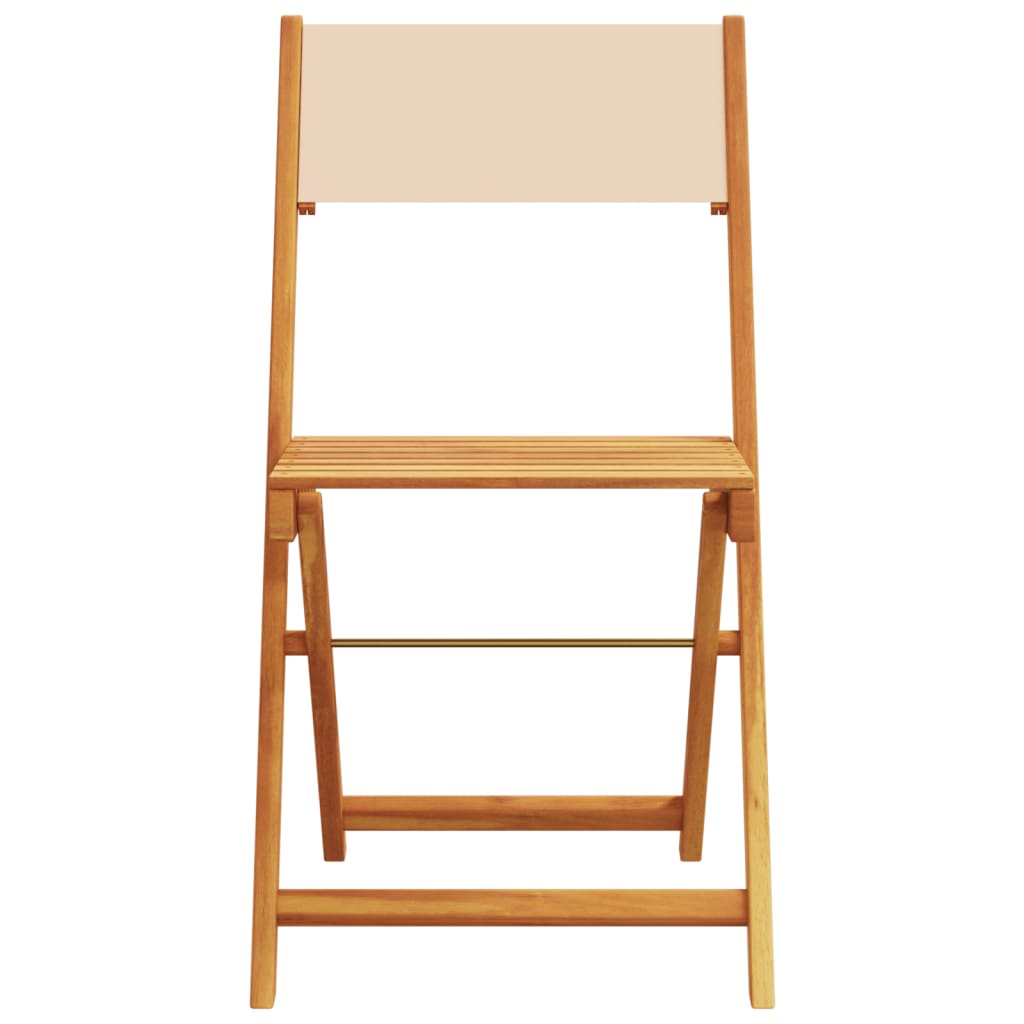 Ensemble à manger de jardin 5 pcs beige tissu et bois massif - XIOS