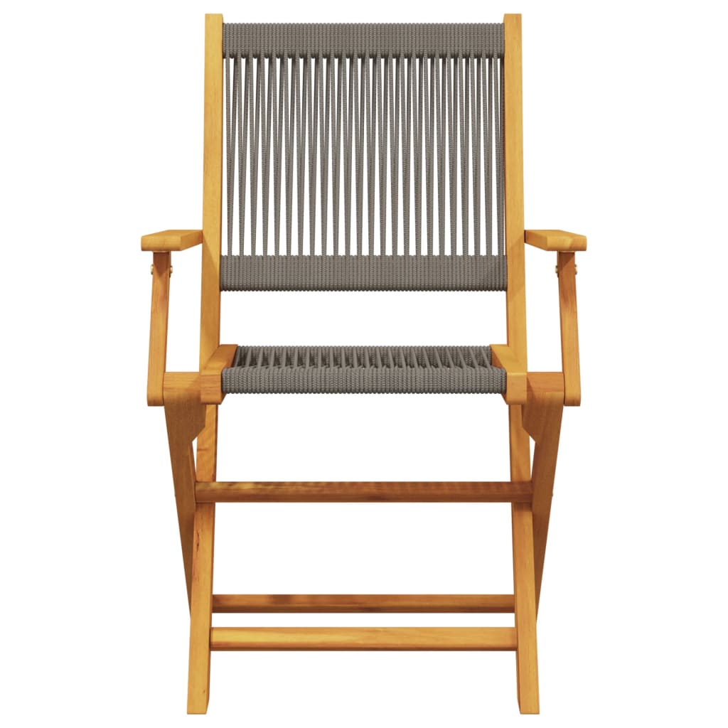 Ensemble de bistro 3 pcs gris polypropylène et bois massif - XIOS