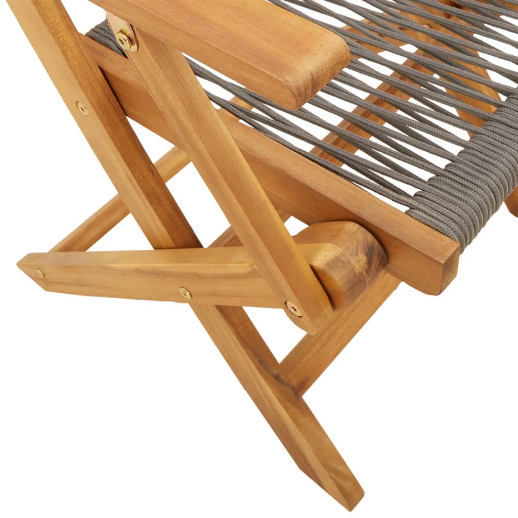 Ensemble de bistro 3 pcs gris polypropylène et bois massif - XIOS