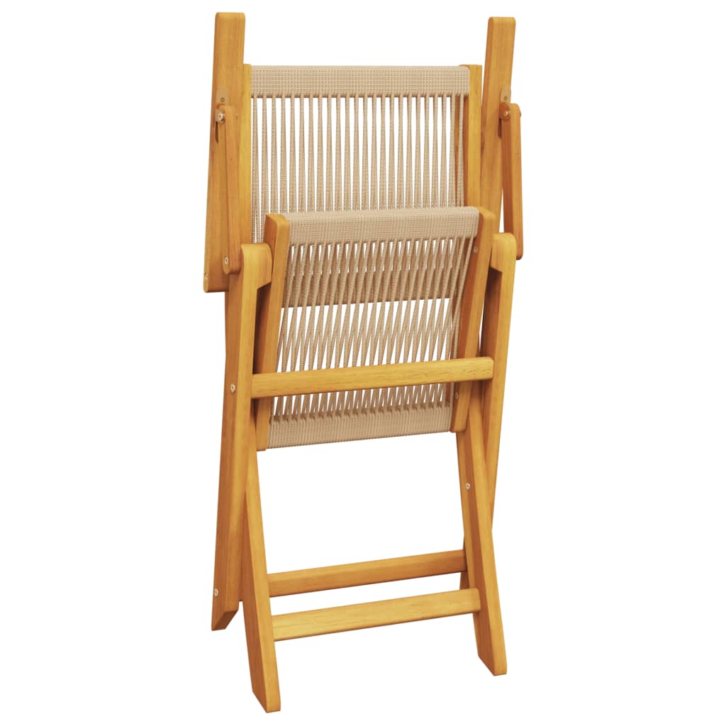 Ensemble de bistro 3 pcs beige polypropylène et bois massif - XIOS