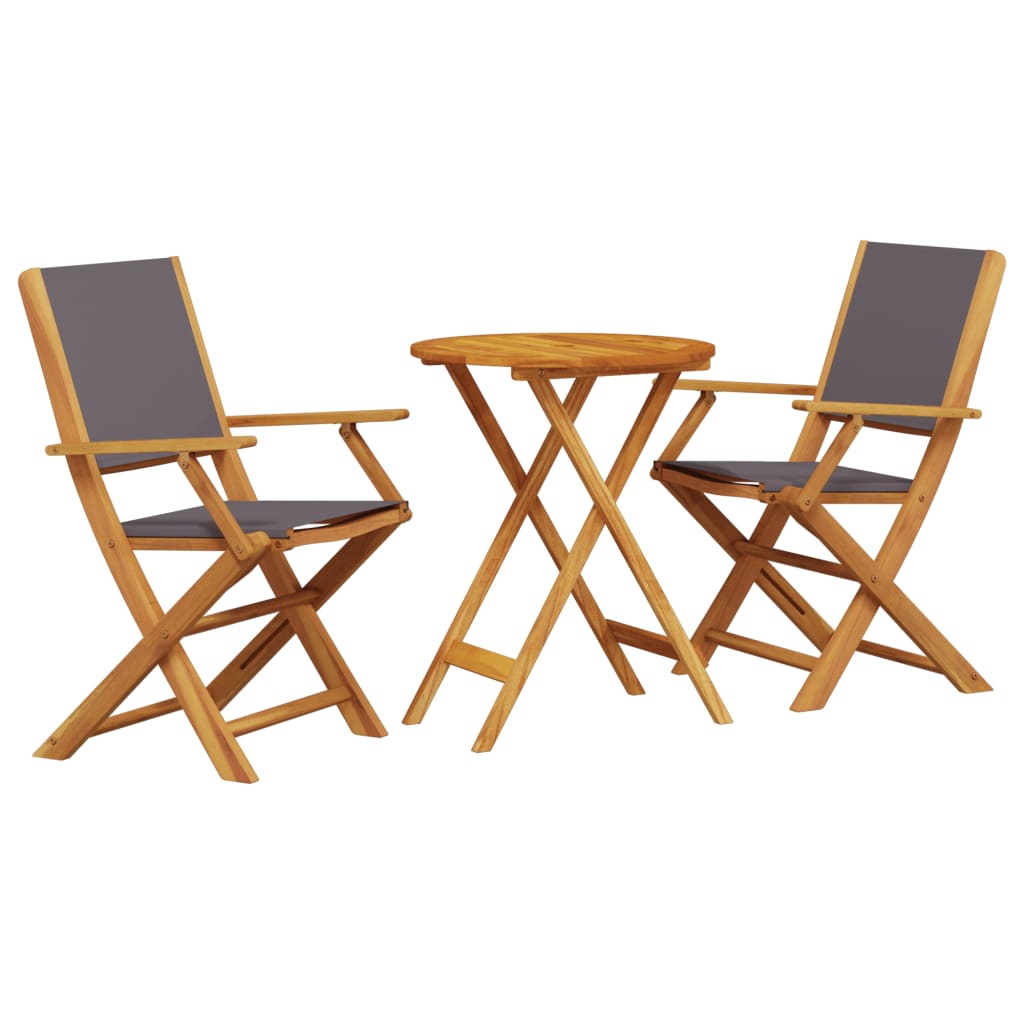 Ensemble de bistro 3 pcs anthracite tissu et bois massif - XIOS