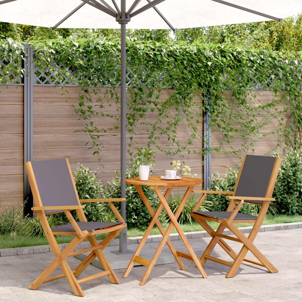 Ensemble de bistro 3 pcs anthracite tissu et bois massif - XIOS