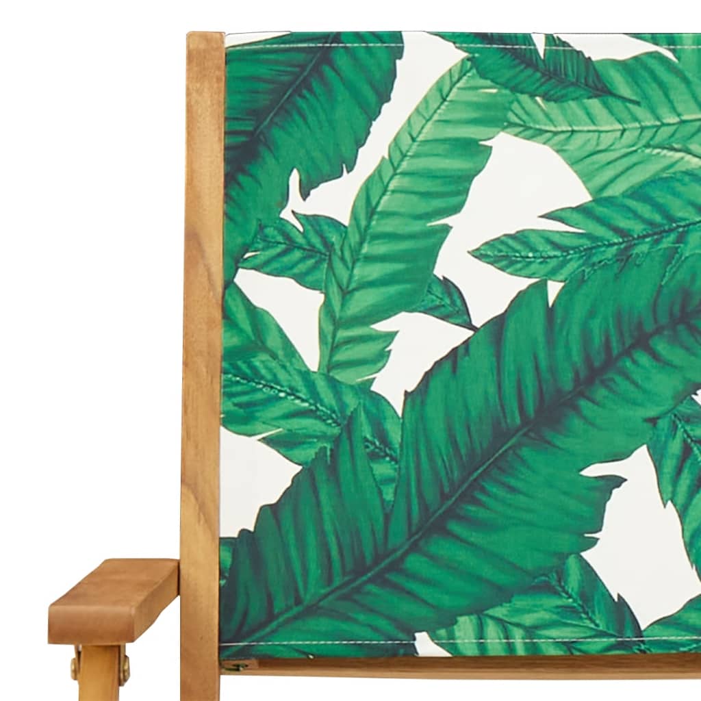 Ensemble de bistro 3 pcs motif de feuilles tissu et bois massif - XIOS