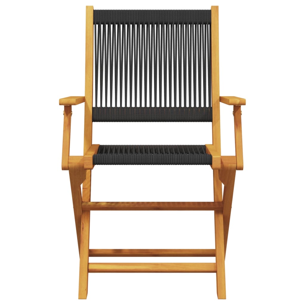 Ensemble de bistro 3 pcs noir polypropylène et bois massif - XIOS