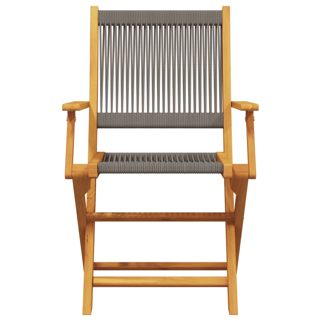 Ensemble de bistro 3 pcs gris polypropylène et bois massif - XIOS
