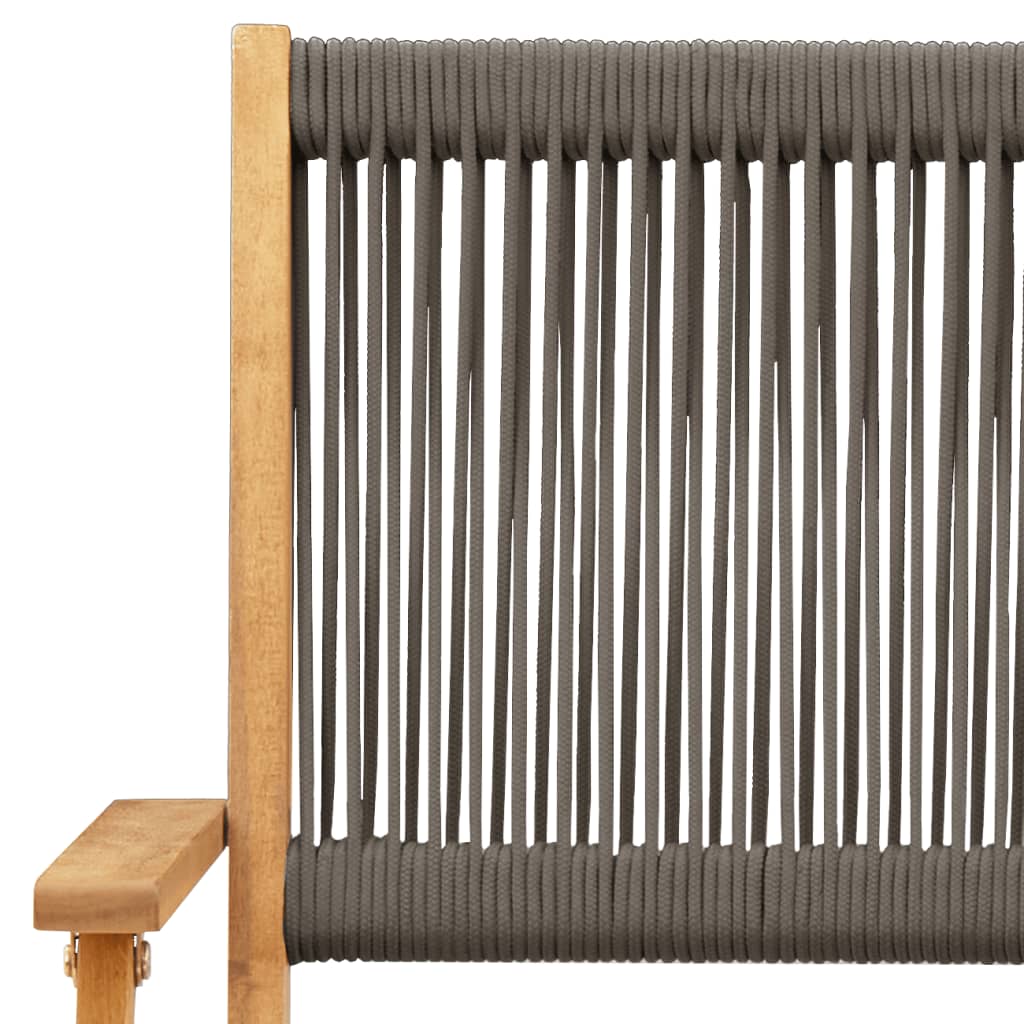 Ensemble de bistro 3 pcs gris polypropylène et bois massif - XIOS