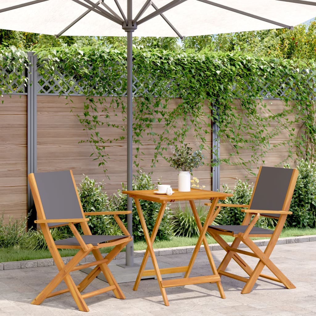 Ensemble de bistro 3 pcs anthracite tissu et bois massif - XIOS