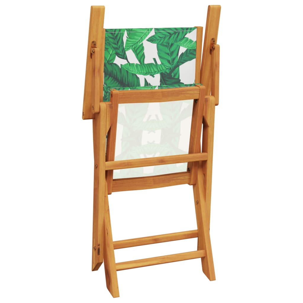 Ensemble de bistro 3 pcs motif de feuilles tissu et bois massif - XIOS