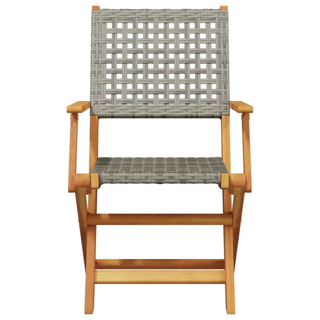 Ensemble à manger de jardin 5 pcs résine tressée et bois massif - XIOS