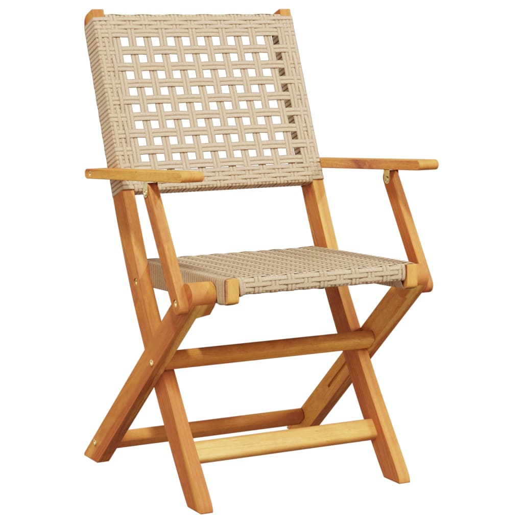 Ensemble à manger de jardin 5 pcs résine tressée et bois massif - XIOS