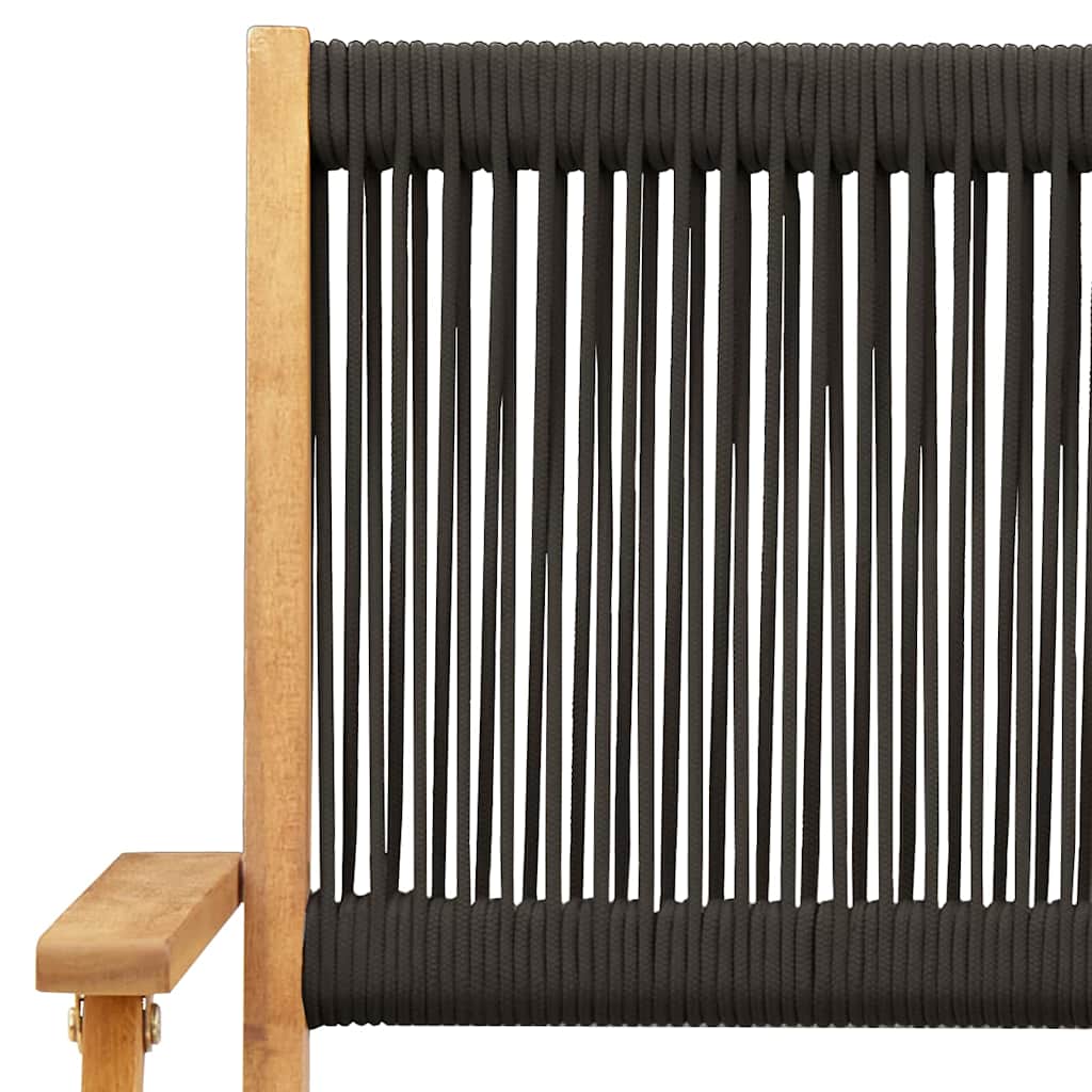 Ensemble à manger de jardin 5pcs noir polypropylène bois massif - XIOS
