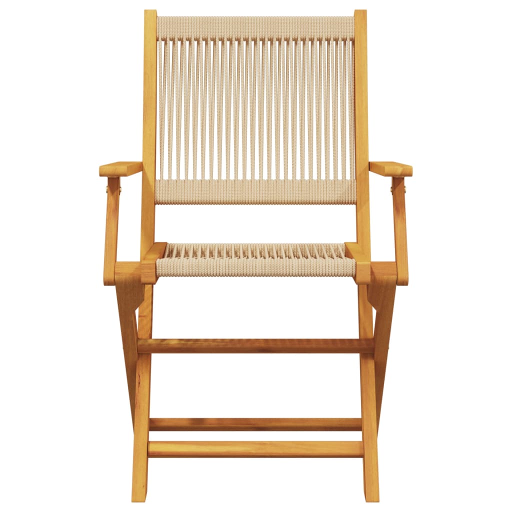 Ensemble à manger de jardin 5pcs beige polypropylène et bois - XIOS