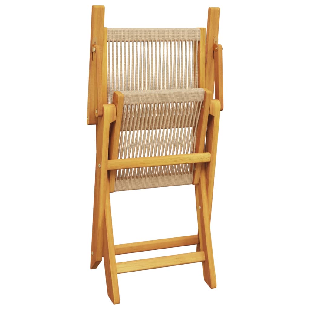 Ensemble à manger de jardin 5pcs beige polypropylène et bois - XIOS