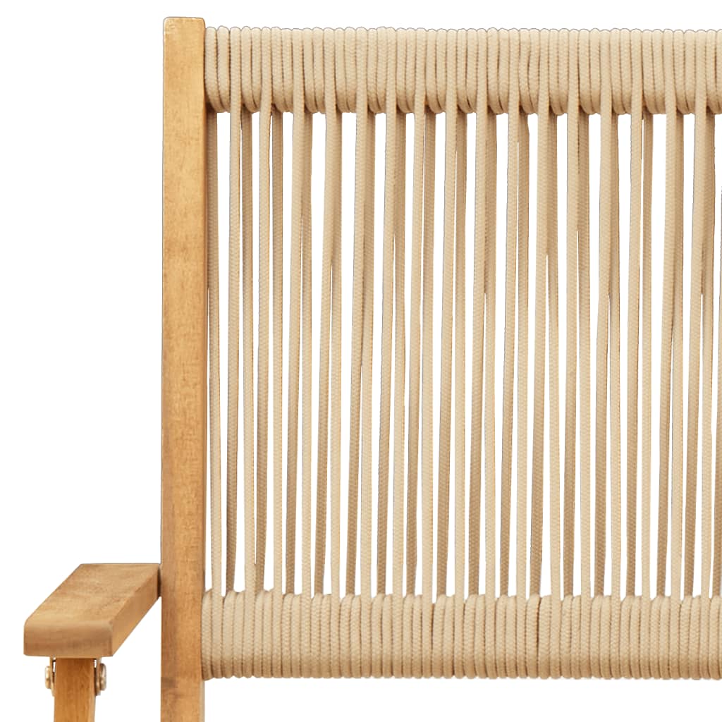Ensemble à manger de jardin 5pcs beige polypropylène et bois - XIOS