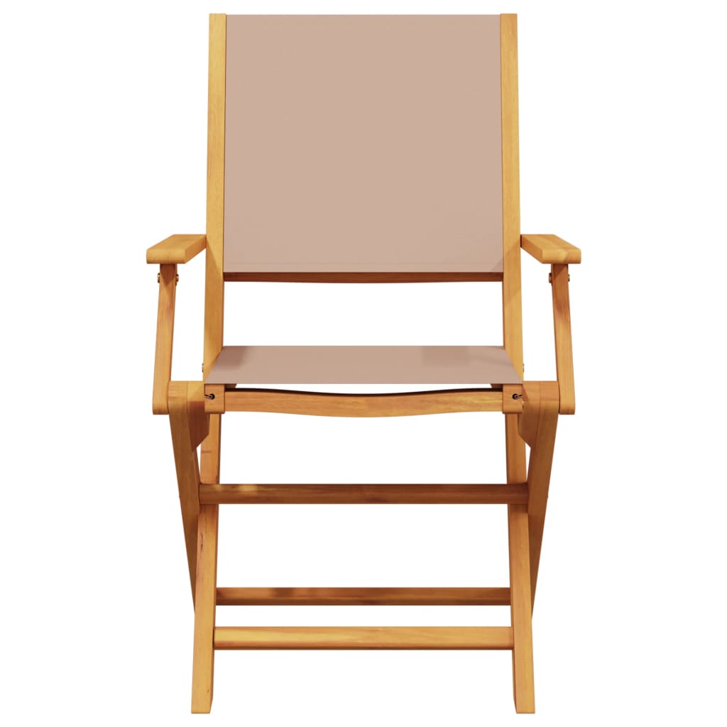 Ensemble à manger de jardin 5 pcs taupe tissu et bois massif - XIOS