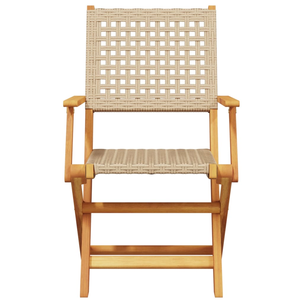 Ensemble à manger de jardin 5 pcs résine tressée et bois massif - XIOS