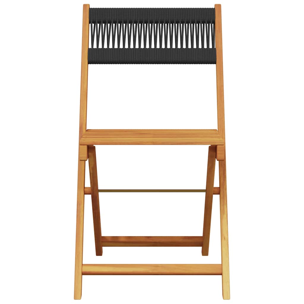 Ensemble de bistro 3 pcs noir polypropylène et bois massif - XIOS