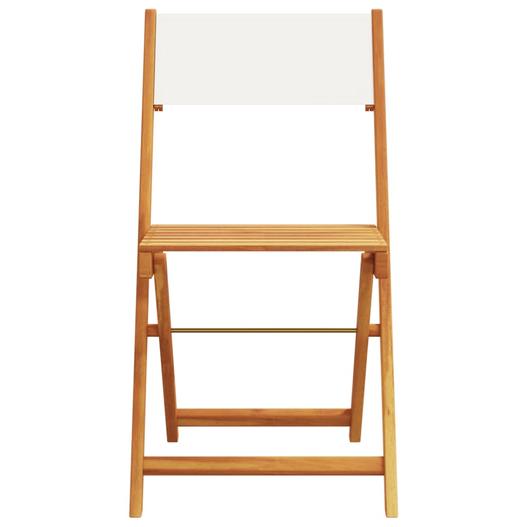 Ensemble de bistro 3 pcs blanc crème tissu et bois massif - XIOS